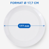 Piatto Rotondo Melamina Ø 17,7 cm Bianco - Confezione da 10
