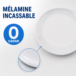 Piatto Rotondo Melamina Ø 17,7 cm Bianco - Confezione da 10