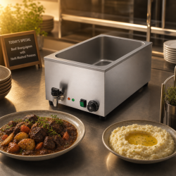 Bain-Marie Pro GN 1/1 20 L 1200 W Inox con Scarico