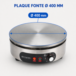 Crêpière Électrique Pro Ø 400 mm 3000 W — Piastra in Ghisa