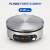 Crêpière Électrique Pro Ø 400 mm 3000 W — Piastra in Ghisa