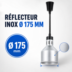 Lampe Chauffante Pro 250 W Ø 175 mm Aspect Inox