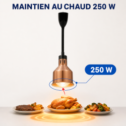 Lampe Chauffante Pro 250 W Ø 175 mm Cuivrée | Dynasteel