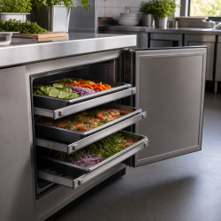 Coppia di guide scorrevoli 460 mm per tavolo refrigerato
