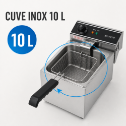 Friggitrice Professionale 10 L 3000 W Inox — Termostato