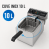 Friggitrice Professionale 10 L 3000 W Inox — Termostato