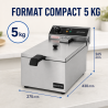 Friggitrice Professionale 10 L 3000 W Inox — Termostato
