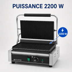 Grill Panini Pro 2200 W Rigato 340x220 mm Inox