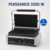 Grill Panini Pro 2200 W Rigato 340x220 mm Inox