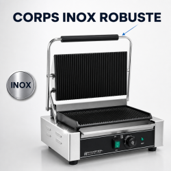 Grill Panini Pro 2200 W Rigato 340x220 mm Inox
