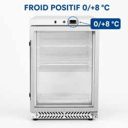 Mini Armadio Refrigerato Vetrato 170 L 0/+8 °C - Dynasteel