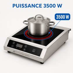 Piastra a Induzione Pro 3500 W 8 Livelli Timer | Dynasteel