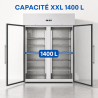 Armadio Refrigerato Positivo 1400 L 2 Porte Vetrate GN 2/1