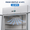 Armadio Refrigerato Positivo 1400 L 2 Porte Vetrate GN 2/1