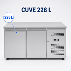 Tavolo Refrigerato Positivo 2 Porte 228 L Ventilato Inox