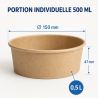 Ciotola per Insalata Kraft 500 ml Ø 150 mm — Lotto di 300
