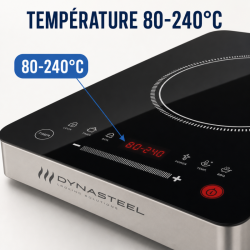 Plaque à Induction Pro 2500 W — 80-240°C, Digitale