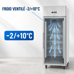 Armadio Refrigerato Positivo Vetrato 650 L Freddo Ventilato