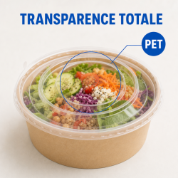 Coperchio PET Ø 165 mm per Ciotola Insalata 1300 ml - x300