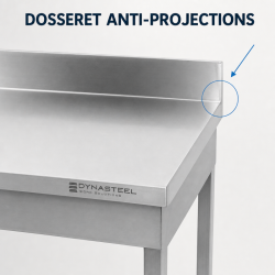 Tavolo Inox 1600x600 mm Alzatina e Ripiano Basso
