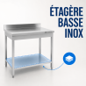 Tavolo Inox 1600x600 mm Alzatina e Ripiano Basso