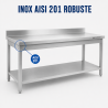Tavolo Inox 1600x600 mm Alzatina e Ripiano Basso