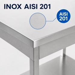 Tavolo Inox 800x600 mm con Ripiano Basso — Pro