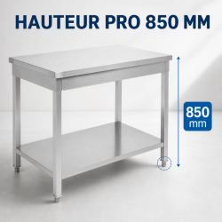 Tavolo Inox 800x600 mm con Ripiano Basso — Pro