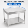 Tavolo Inox 1200x700 mm con Ripiano Inferiore — Pro CHR