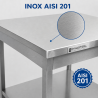 Tavolo Inox 1200x700 mm con Ripiano Inferiore — Pro CHR