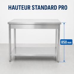 Tavolo Inox 1200x700 mm con Ripiano Inferiore — Pro CHR