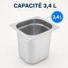Bac Gastro GN 1/6 Inox Profondità 200 mm - 3,4 L