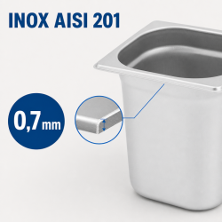 Bac Gastro GN 1/6 Inox Profondità 200 mm - 3,4 L