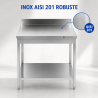 Tavolo Inox 800x700 mm Alzatina e Ripiano Basso