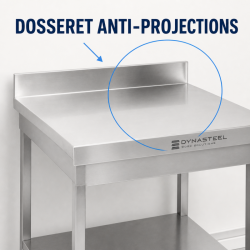 Tavolo Inox 800x700 mm Alzatina e Ripiano Basso