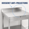 Tavolo Inox 800x700 mm Alzatina e Ripiano Basso
