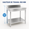 Stainless Steel Table 800x700 mm with Backsplash and Lower Shelf