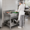 Stainless Steel Table 1400x700 mm with Backsplash and Lower Shelf