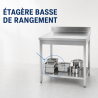 Tavolo Inox 1400x700 mm Alzatina e Ripiano Basso
