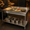 Tavolo Inox 1600x700 mm Alzatina e Ripiano Basso
