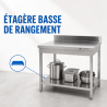 Tavolo Inox 1600x700 mm Alzatina e Ripiano Basso