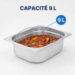 Bac Gastro GN 2/3 Inox 9 L - Profondità 100 mm