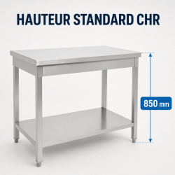 Tavolo Inox 1600 x 600 mm con Ripiano Inferiore — AISI 201