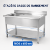 Lavello Inox 1 Vasca Scolapiatti Destra - L 1000 x P 600 mm