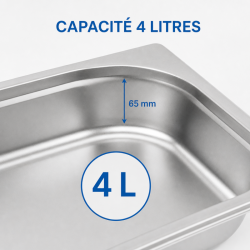 Bac Gastro GN 1/2 Inox - 65 mm - 4 L - Cucina Pro
