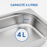 Bac Gastro GN 1/2 Inox - 65 mm - 4 L - Cucina Pro