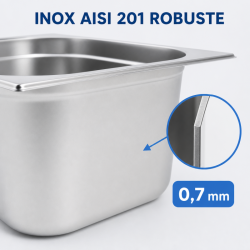 Bac Gastro GN 1/2 Inox Profondità 200 mm 12,5 L