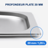 Bac Gastro GN 2/3 Inox — Profondità 20 mm, 1,35 L
