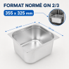 Bac Gastro GN 2/3 Inox 13 L - Profondità 150 mm