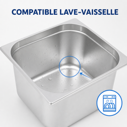 Bac Gastro GN 2/3 Inox 13 L - Profondità 150 mm